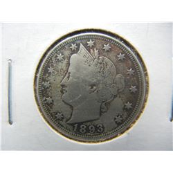 1893 Liberty Nickel Higher Grade Semi key Date
