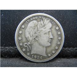 1914 D Barber Quarter Strong Details