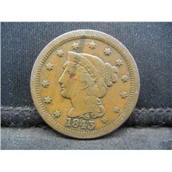 1843 Large Cent Higher grade Nice