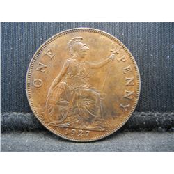 1927 British Large Penny Higher Grade Nice