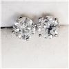 Image 1 : 14K White Gold Diamond (0.98Ct,I2-I3,G-H) Earrings (~weight 0.77g), Made in Canada, Appraised Retail