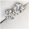 Image 2 : 14K White Gold Diamond (0.98Ct,I2-I3,G-H) Earrings (~weight 0.77g), Made in Canada, Appraised Retail