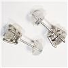 Image 4 : 14K White Gold Diamond (0.98Ct,I2-I3,G-H) Earrings (~weight 0.77g), Made in Canada, Appraised Retail