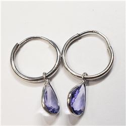14K White Gold Tanzanite Dec Birthstone(2ct) Earrings (~weight 0.88g), Appraised Retail $1700 (Estim