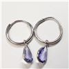 Image 1 : 14K White Gold Tanzanite Dec Birthstone(2ct) Earrings (~weight 0.88g), Appraised Retail $1700 (Estim