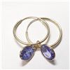 Image 1 : 10K Yellow Gold Tanzanite Dec Birthstone(2.60,ct) Earrings (~weight 1.17g), Appraised Retail $1985 (