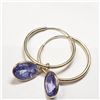 Image 2 : 10K Yellow Gold Tanzanite Dec Birthstone(2.60,ct) Earrings (~weight 1.17g), Appraised Retail $1985 (