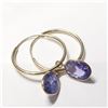 Image 3 : 10K Yellow Gold Tanzanite Dec Birthstone(2.60,ct) Earrings (~weight 1.17g), Appraised Retail $1985 (