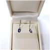 Image 6 : 10K Yellow Gold Tanzanite Dec Birthstone(2.60,ct) Earrings (~weight 1.17g), Appraised Retail $1985 (
