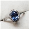 Image 3 : 14K White Gold Tanzanite Dec Birthstone(1.1ct) Diamond(0.27ct) Ring (~Size 6) (~weight 2.95g), Made 