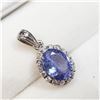 Image 2 : 14K White Gold Tanzanite Dec Birthstone(2ct) Diamond(0.24ct) Pendant (~weight 1.66g), Made in Canada