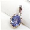 Image 3 : 14K White Gold Tanzanite Dec Birthstone(2ct) Diamond(0.24ct) Pendant (~weight 1.66g), Made in Canada