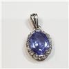Image 4 : 14K White Gold Tanzanite Dec Birthstone(2ct) Diamond(0.24ct) Pendant (~weight 1.66g), Made in Canada