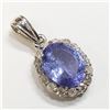 Image 5 : 14K White Gold Tanzanite Dec Birthstone(2ct) Diamond(0.24ct) Pendant (~weight 1.66g), Made in Canada
