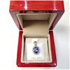 Image 6 : 14K White Gold Tanzanite Dec Birthstone(2ct) Diamond(0.24ct) Pendant (~weight 1.66g), Made in Canada