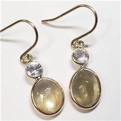 10K Yellow Gold Amazing Rare Color Changing Sultanite (Turkish Diaspore)(2.6ct) White Sapphire(0.45c