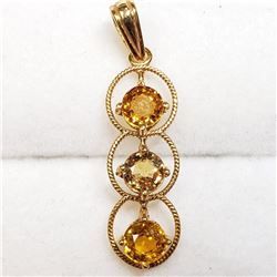 18K Yellow Gold Yellow Sapphire(1.6ct) Pendant (~weight 1.14g), Made in Canada, Appraised Retail $26