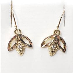 18K Yellow Gold Diamond(0.02ct) Earrings (~weight 1.42g), Made in Canada, Appraised Retail $1395 (Es