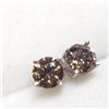 Image 2 : 14K White Gold Diamond (0.82Ct,Si1-Si2,Champagne) Earrings (~weight 0.78g), Made in Canada, Appraise