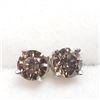Image 4 : 14K White Gold Diamond (0.82Ct,Si1-Si2,Champagne) Earrings (~weight 0.78g), Made in Canada, Appraise