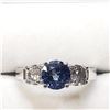 Image 1 : 10K White Gold Ceylon Sapphire(1.06ct) Diamond (0.65Ct,Si2-I1,H-I) Ring (~Size 6) (~weight 2.64g), M