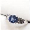 Image 3 : 10K White Gold Ceylon Sapphire(1.06ct) Diamond (0.65Ct,Si2-I1,H-I) Ring (~Size 6) (~weight 2.64g), M