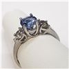 Image 4 : 10K White Gold Ceylon Sapphire(1.06ct) Diamond (0.65Ct,Si2-I1,H-I) Ring (~Size 6) (~weight 2.64g), M