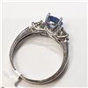 Image 5 : 10K White Gold Ceylon Sapphire(1.06ct) Diamond (0.65Ct,Si2-I1,H-I) Ring (~Size 6) (~weight 2.64g), M