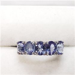 10K White Gold Tanzanite Dec Birthstone(2ct) Ring (~Size 6) (~weight 1.64g), Made in Canada, Apprais