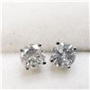 Image 1 : 14K White Gold Diamond (0.70Ct,I2-I3,G-H) Earrings (~weight 0.67g), Made in Canada, Appraised Retail