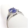 Image 4 : 10K White Gold Tanzanite Dec Birthstone(1.2ct) Diamond(0.05ct) Ring (~Size 6) (~weight 2.04g), Made 