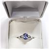 Image 6 : 10K White Gold Tanzanite Dec Birthstone(1.2ct) Diamond(0.05ct) Ring (~Size 6) (~weight 2.04g), Made 