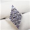 Image 2 : Silver Tanzanite Dec Birthstone(1.3ct) White Topaz Ring (~Size 6.75) (~weight 4g), Suggested Retail 