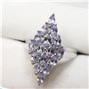 Image 3 : Silver Tanzanite Dec Birthstone(1.3ct) White Topaz Ring (~Size 6.75) (~weight 4g), Suggested Retail 