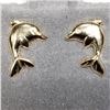 Image 1 : 14K Yellow Gold Dolphin Earrings (~weight 0.24g), Made in Canada, Suggested Retail Value $140