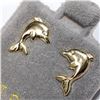 Image 2 : 14K Yellow Gold Dolphin Earrings (~weight 0.24g), Made in Canada, Suggested Retail Value $140