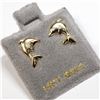 Image 3 : 14K Yellow Gold Dolphin Earrings (~weight 0.24g), Made in Canada, Suggested Retail Value $140