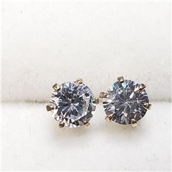 10K Yellow Gold Cubic Zirconia Earrings (~weight 0.71g), Suggested Retail Value $200 (Estimated Sell