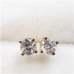 14K Yellow Gold Diamond(0.16ct) Earrings (~weight 0.44g), Made in Canada, Appraised Retail $975 (Est