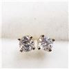 Image 1 : 14K Yellow Gold Diamond(0.16ct) Earrings (~weight 0.44g), Made in Canada, Appraised Retail $975 (Est