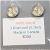 Image 4 : 14K Yellow Gold Diamond(0.16ct) Earrings (~weight 0.44g), Made in Canada, Appraised Retail $975 (Est