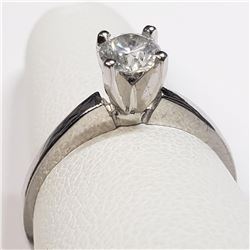14K White Gold Diamond (0.40Ct,I2,G) Ring (~Size 6) (~weight 2.04g), Made in Canada, Appraised Retai