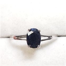 10K White Gold Black Diamond(0.9ct) Ring (~Size 6) (~weight 1.54g), Made in Canada, Appraised Retail