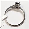 Image 5 : 10K White Gold Black Diamond(0.9ct) Ring (~Size 6) (~weight 1.54g), Made in Canada, Appraised Retail
