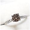 Image 2 : 14K White Gold Diamond (0.70Ct,I1,Champagne) Ring (~Size 6) (~weight 1.88g), Made in Canada, Apprais