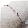 Image 4 : 14K Yellow Gold Pink And Purple Sapphire 7.5"(3.4ct) Bracelet (~weight 1.74g), Made in Canada, Appra