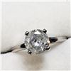 Image 3 : 14K White Gold Diamond (1.10Ct,I2,G) Ring (~Size 5.75) (~weight 2.4g), Made in Canada, Appraised Ret