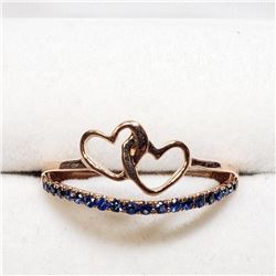 14K Rose Gold Blue Sapphire(0.3ct) Ring (~Size 7) (~weight 2.3g), Made in Canada, Appraised Retail $
