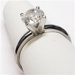 14K White Gold Diamond (1.52Ct,I3,H) Ring (~Size 6.5) (~weight 2.74g), Made in Canada, Appraised Ret