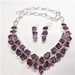 Silver Natural Amethyst Rodium Plated (75ct) M (~weight 86g), Appraised Retail $3545 (Estimated Sell